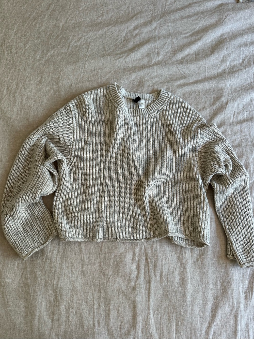 H&M Chunky Knit Neutral Sweater Medium